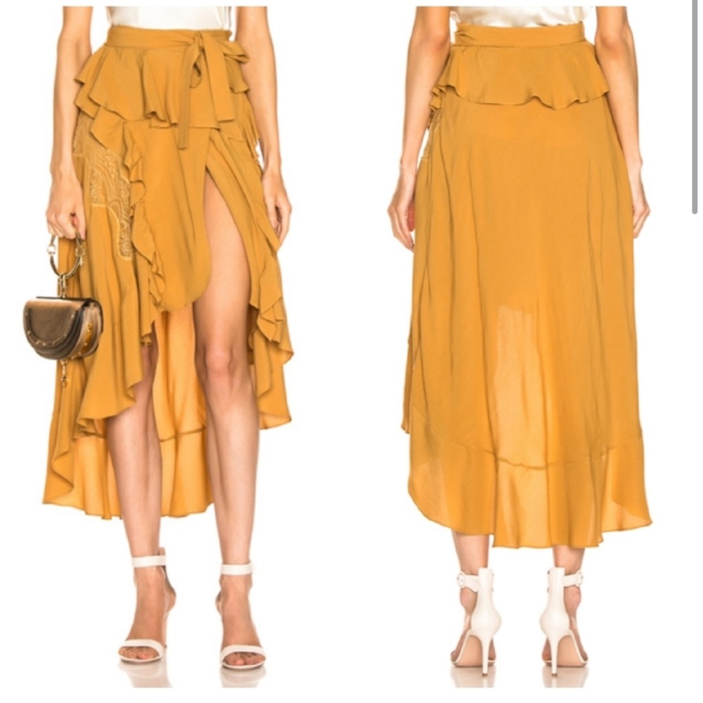 IRO Mustard Breathe Ruffle Skirt - Picture 3 of 12